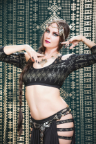 Alkimiya Amira Cold Shoulder Choli Obsidian